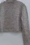 SWAYING 24 Autumn and Winter Shawl Collar Short Cardigan SW-SW24AW1T55-QH Light Gray